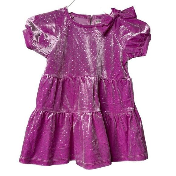 Habitual Kid Baby Girls Glitter Dot Tiered Velvet Dress‎ Size 18 Months - Picture 8 of 8